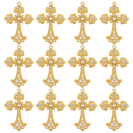 12шт. сплав большие готические подвески, без кадмия и без свинца, со стразами, крестик