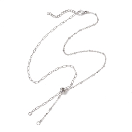 304 изготовление ожерелий-слайдеров из нержавеющей стали со скрепками, с прыжковых колец