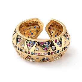 Красочное кольцо с куполом из кубического циркония для нее, регулируемое кольцо на запястье, без кадмия и без свинца