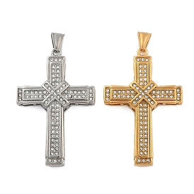 304 из нержавеющей стали горный хрусталь подвески, крестик, вакуумные покрытия