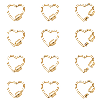 12шт. карабины-замки из цинкового сплава с винтовым креплением, сердце