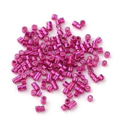 Electroplate Cylinder Seed Beads, Uniform Size, Metallic Colours