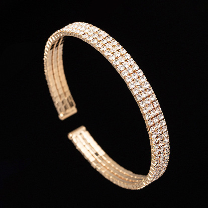 Sparkling Multi-Row Diamond Bracelet - Elegant and Minimalist Bangle (B259)