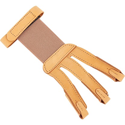 Leather Archery Protective Glove 3 Fingers Hand, for Shooting Bow Arrow