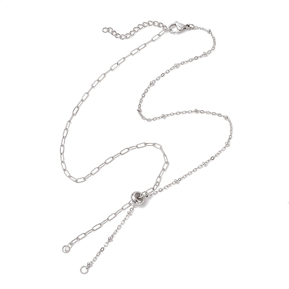 304 изготовление ожерелий-слайдеров из нержавеющей стали со скрепками, с прыжковых колец