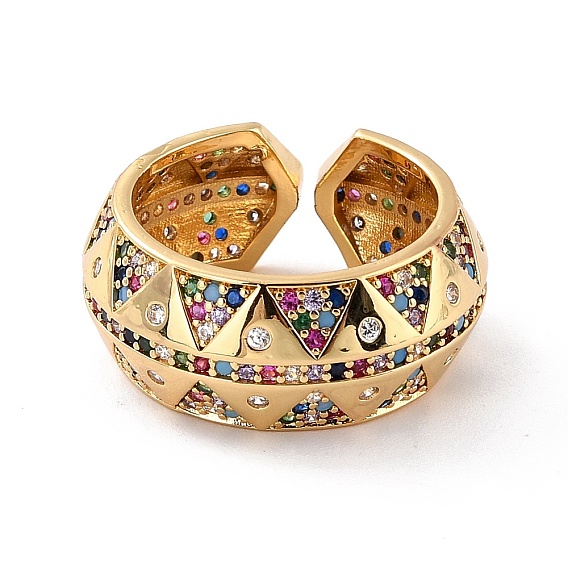 Красочное кольцо с куполом из кубического циркония для нее, регулируемое кольцо на запястье, без кадмия и без свинца