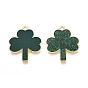 Подвески из сплава с эмалью ко Дню Святого Патрика, клевер амулеты, золотые