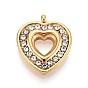 303 подвески из нержавеющей стали, со стразами, сердце прелести, ионное покрытие (ip), долговечный