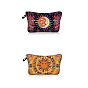 Sun Moon Eclipse Pattern Polyester Cosmetic Pouches, with Iron Zipper, Waterproof Clutch Bag, Toilet Bag for Women, Rectangle