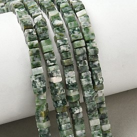 Натуральные зеленые пятна яшмовых нитей, квадратный