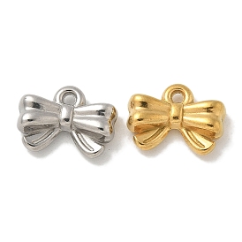 Ion Plating(IP) 304 Stainless Steel Charms, Bowknot Charm