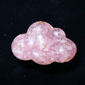 Resin Cloud Display Decoration, with Gemstone Chips inside Statues for Home Office Decorations