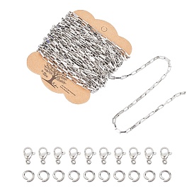 Unicraftale DIY Jewelry Kits, with 304 Stainless Steel Venetian Chains, Paperclip Chains, Lobster Claw Clasps