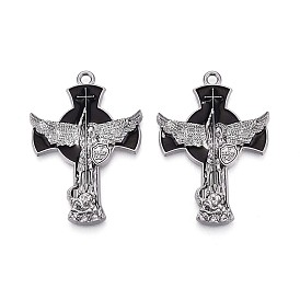 Подвески из сплава черной эмали, амулеты с крестом архангела святого Михаила