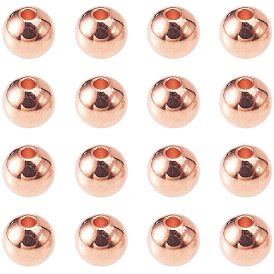 Round Brass Spacer Beads, 6mm, Hole: 2mm
