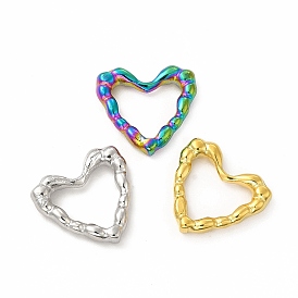 304 Stainless Steel Linking Rings, Bumpy, Heart