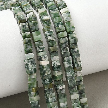 Натуральные зеленые пятна яшмовых нитей, квадратный