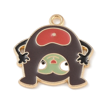 Pendentifs en émail , or et de lumière, charme de singe