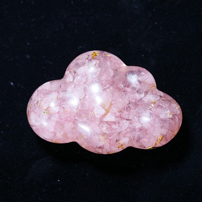 Resin Cloud Display Decoration, with Gemstone Chips inside Statues for Home Office Decorations