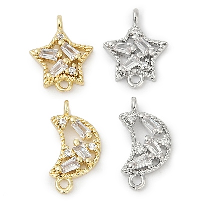 Латунные прозрачные подвески из кубического циркония, без кадмия, без никеля и без свинца, ссылки на лунные звезды