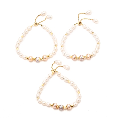 Браслеты-слайдеры из натурального зеленого авантюрина, реальный 18 k позолоченный, с натуральной жемчужиной, Латунные бусины, долговечный