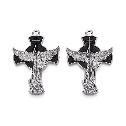 Подвески из сплава черной эмали, амулеты с крестом архангела святого Михаила