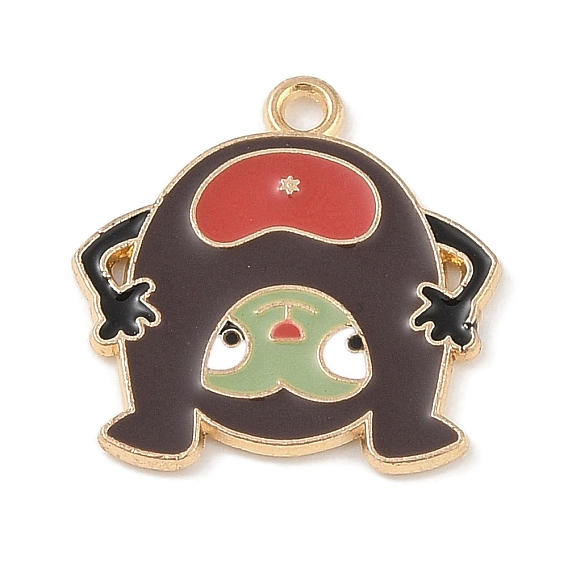Pendentifs en émail , or et de lumière, charme de singe