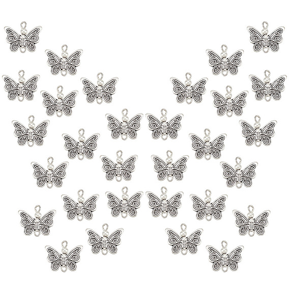 30 шт. подвески из сплава в тибетском стиле, с медными петлями, бабочка