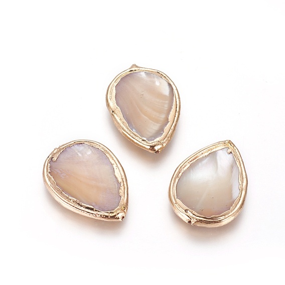 Стеклянные бусы, край позолоченный, капля