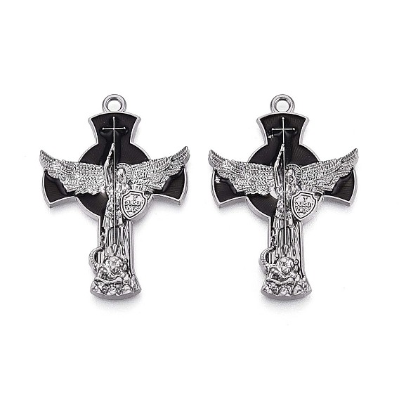 Подвески из сплава черной эмали, амулеты с крестом архангела святого Михаила