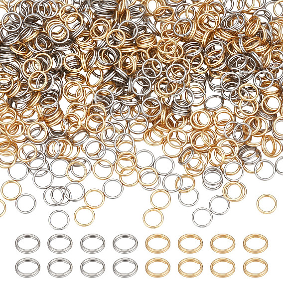 600шт. 2 цвета 304 разъемные кольца из нержавеющей стали, кольца с двойной петлей