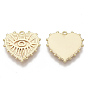 Латунные подвесные эмалевые настройки, без никеля , Сердце с глаз
