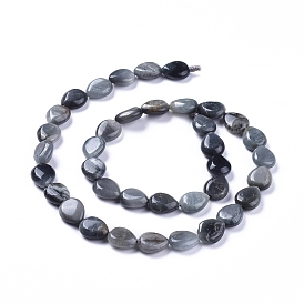 Natural Hawk's Eye Beads Strands, Eagle Eye Stone, Teardrop