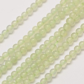 Natural New Jade Bead Strands, Grade A, Round