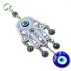 Turkish blue eye jewelry Fatima's hand alloy pendant home office wall hangings