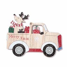 Christmas Spray Painted Wood Big Pendants, Car with Reindeer/Stag