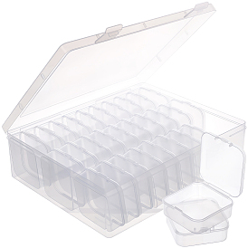 Прямоугольные пластиковые органайзеры для хранения с 30 шт. миниатюрными квадратными футлярами для мелких предметов для нейл-арта