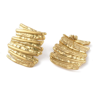 304 текстурированные прямоугольные серьги из нержавеющей стали для женщин