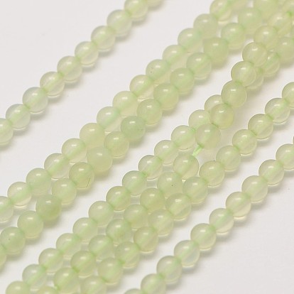 Natural New Jade Bead Strands, Grade A, Round