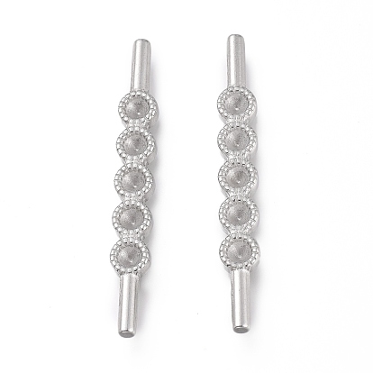 304 Stainless Steel Spacer Bar Rhinestone Settings, for Leather Cord Making Accessories, with Rhinestone Setting