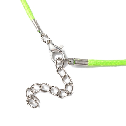 30Pcs 5 Colors Waxed Cord Necklace Making, with Zinc Alloy Lobster Clasps, Platinum