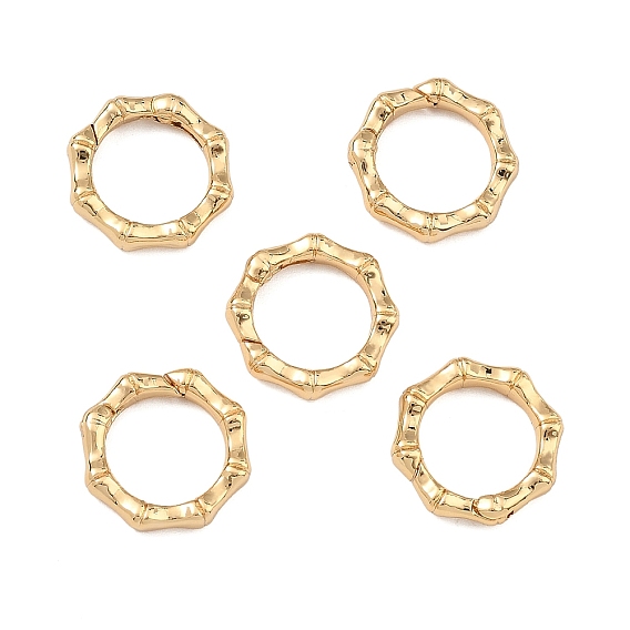 Anillo de puerta de resorte de latón Shegrace, flor, sin cadmio, plomo, níquel