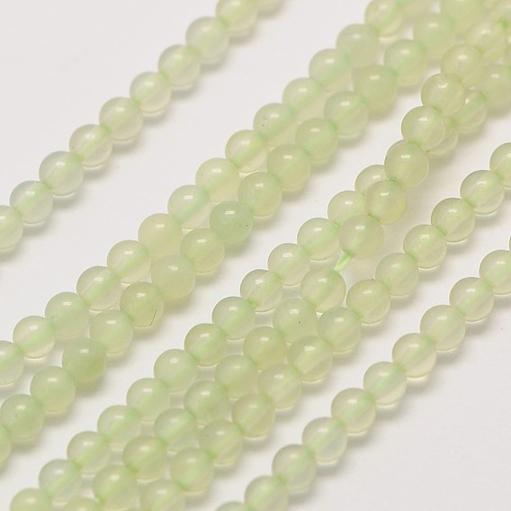 Natural New Jade Bead Strands, Grade A, Round