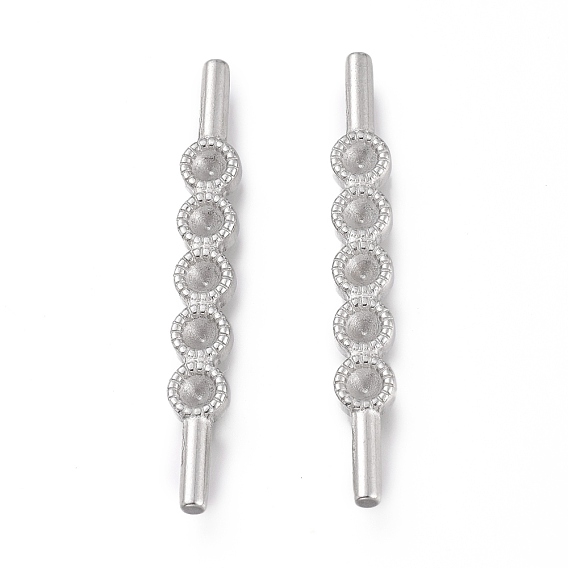 304 Stainless Steel Spacer Bar Rhinestone Settings, for Leather Cord Making Accessories, with Rhinestone Setting