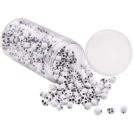 Opaque Acrylic Beads, Skull