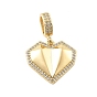 Латунные микро проложить кубического циркония подвески, без кадмия, без никеля и без свинца, сердце прелести, реальный 18 k позолоченный