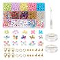 DIY Jewelry Making Kit, Including Acrylic Ball Beads, Iron Bead Tips, Elastic Crystal Thread, ABS Plastic Beads, 410 Stainless Steel Pointed Tweezers, Zinc Alloy Clasps, Brass Jump Rings & Crimp Beads