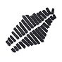 Natural Lava Rock Beads Strands, with Seed Beads, Rectangle