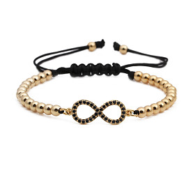Adjustable Ethnic Style Handmade Bracelet for Men with Infinite Weaving Pattern