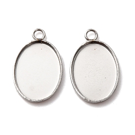 304 Настройки кабошон из нержавеющей стали кулон, овальные
